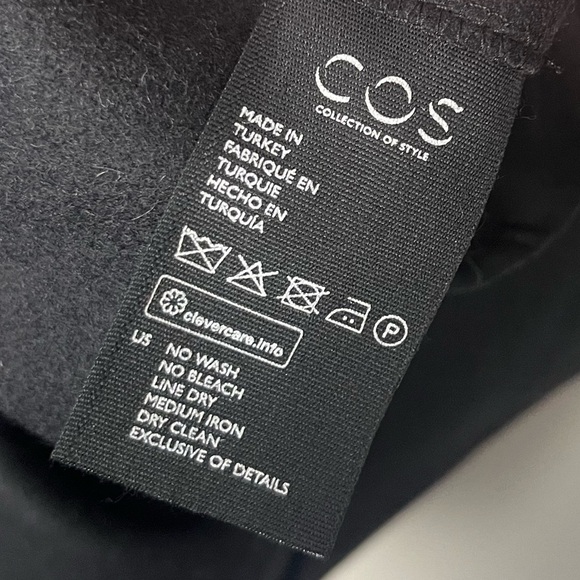 Cos topstitched black wool/cashmere mod short sleeve dress size 2 - Picture 7 of 10